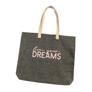 Live Your Dreams Canvas Shoulder Tote Bag